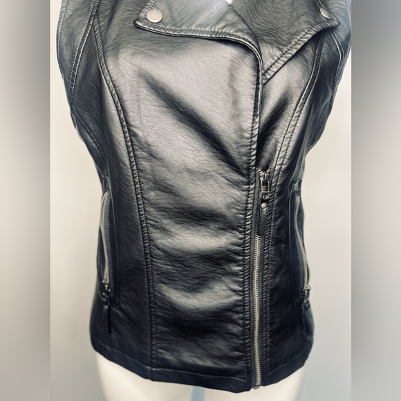 MAX STUDIO Zipper V-Neck Vest POLYURETHANE Jacket Size Small NWT - Picture 6 of 16